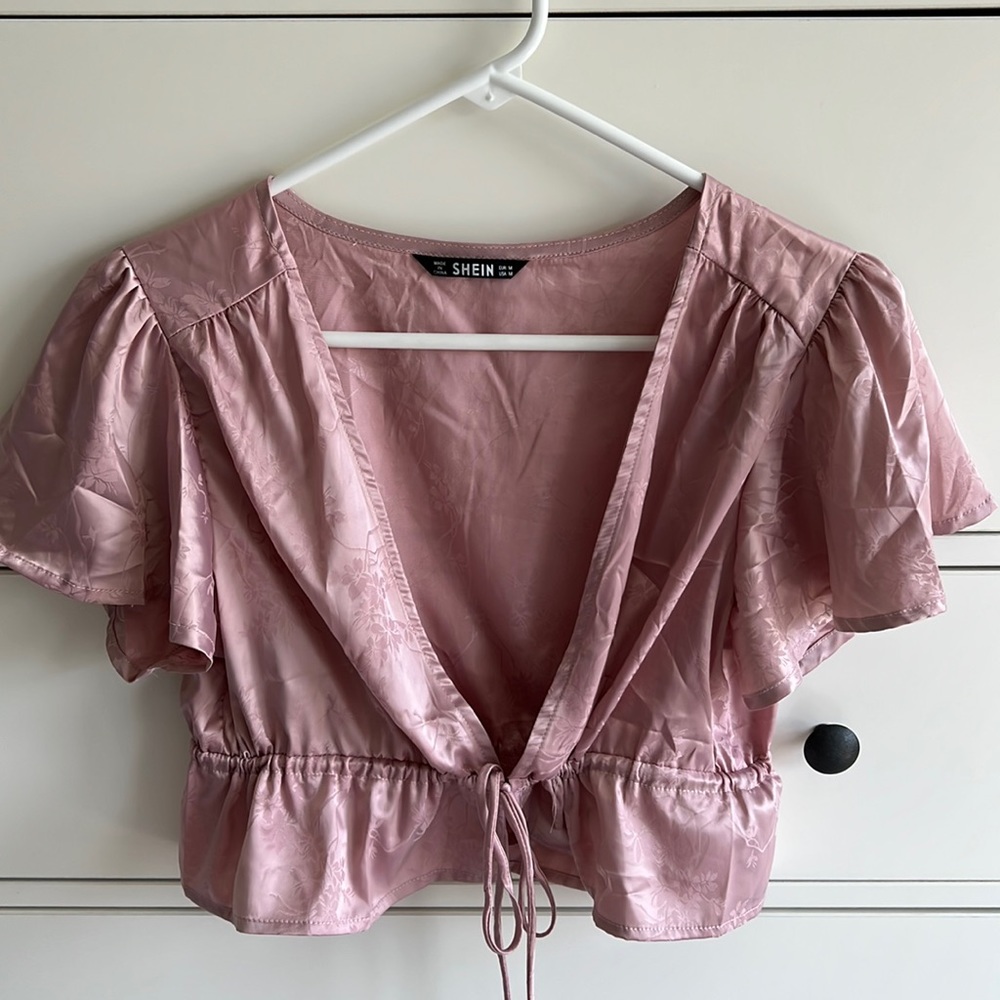 Shein flowy pink shirt